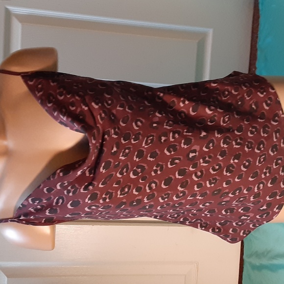 7 FOR ALL MANKIND  BURGUNDY, BLACL PRINT CAMI/TINK SIZE SMALL - Picture 1 of 8